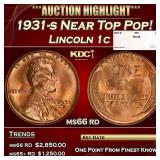 1931-s Lincoln Cent Near Top Pop! 1c ms66 rd SEGS
