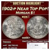 1902-p Morgan Dollar Near Top Pop! $1 ms66+ SEGS