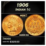 1906 Indian Cent . 1c Grades ms64 rd