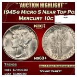 1945-s Micro S Mercury Dime Near Top Pop 10c ms68+