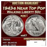1943-s Walking Liberty Half Dollar Near Top Pop 50