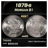 1878-s Morgan Dollar $1 Grades ms65