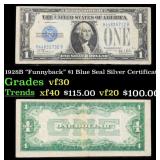 1928B $1 Blue Seal Silver Certificate "Funnyback"