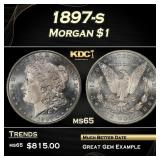 1897-s Morgan Dollar $1 Grades ms65