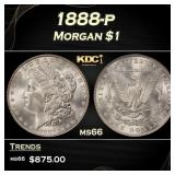 1888-p Morgan Dollar $1 Grades ms66