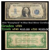 1934 $1 Blue Seal Silver Certificate "Funnyback" G