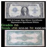 1923 $1 large size Silver Certificate Grades f+ Si