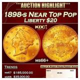 1898-s Gold Liberty Double Eagle Near Top Pop $20