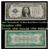 1928 $1 Blue Seal Silver Certificate "Funnyback" G