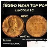1936-d Lincoln Cent Near Top Pop 1c ms67 rd SEGS