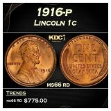 1916-p Lincoln Cent 1c Grades ms66 rd