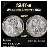 1941-s Walking Liberty Half Dollar 50c Grades ms65
