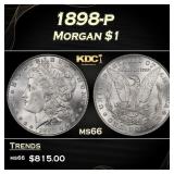 1898-p Morgan Dollar $1 Grades ms66