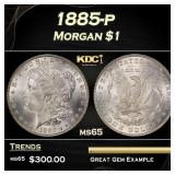 1885-p Morgan Dollar $1 Grades ms65