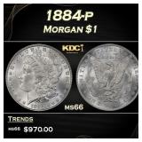 1884-p Morgan Dollar $1 Grades ms66
