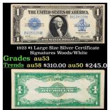 1923 $1 large size Silver Certificate Grades Selec