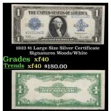 1923 $1 large size Silver Certificate Grades xf Si