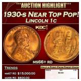 1930-s Lincoln Cent Near Top Pop! 1c ms66+ rd SEGS