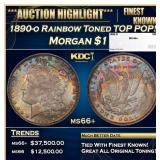 1890-o Morgan Dollar Rainbow Toned TOP POP! $1 ms6