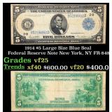 1914 $5 Large Size Blue Seal Federal Reserve Note