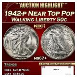 1942-p Walking Liberty Half Dollar Near Top Pop 50