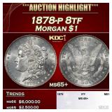 1878-p 8tf Morgan Dollar $1 ms65+ SEGS
