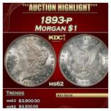 1893-p Morgan Dollar $1 ms62 USCG