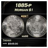 1885-p Morgan Dollar $1 Grades ms66
