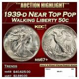 1939-d Walking Liberty Half Dollar Near Top Pop 50