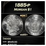 1885-p Morgan Dollar $1 Grades ms65+
