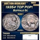 1935-p Buffalo Nickel TOP POP! 5c ms68+ SEGS