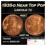 1935-d Lincoln Cent Near Top Pop 1c ms67 rd SEGS