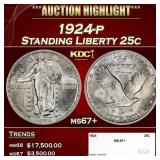 1924-p Standing Liberty Quarter 25c ms67+ SEGS