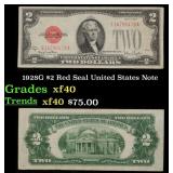 1928G $2 Red Seal United States Note Grades xf