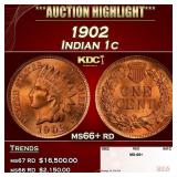 1902 Indian Cent . 1c ms66+ rd SEGS