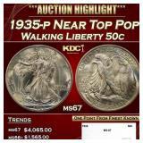1935-p Walking Liberty Half Dollar Near Top Pop 50