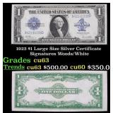 1923 $1 large size Silver Certificate Grades Selec