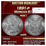 1891-p Morgan Dollar $1 Grades ms65 SEGS