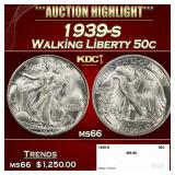 1939-s Walking Liberty Half Dollar 50c ms66 SEGS