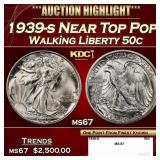 1939-s Walking Liberty Half Dollar Near Top Pop 50