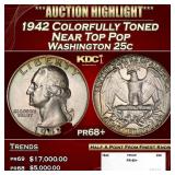 1942 Proof Washington Quarter Colorfully Toned Nea
