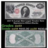 1917 $1 Large Size Legal Tender Note Grades Select