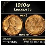 1910-s Lincoln Cent 1c Grades ms65 rd