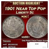1901 Liberty Nickel Near Top Pop 5c ms66+ SEGS