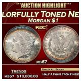1899-p Morgan Dollar Colorfully Toned Near Top Pop