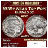 1915-p Buffalo Nickel Near Top Pop! 5c ms67+ SEGS