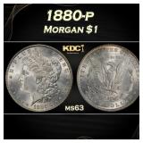 1880-p Morgan Dollar $1 Grades ms63