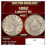 1892 Liberty Nickel 5c ms65+ SEGS