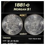 1881-o Morgan Dollar $1 Grades ms64+