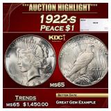 1922-s Peace Dollar $1 ms65 SEGS